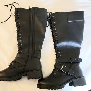 Torrid Wide Calf Knee High Combat Boots